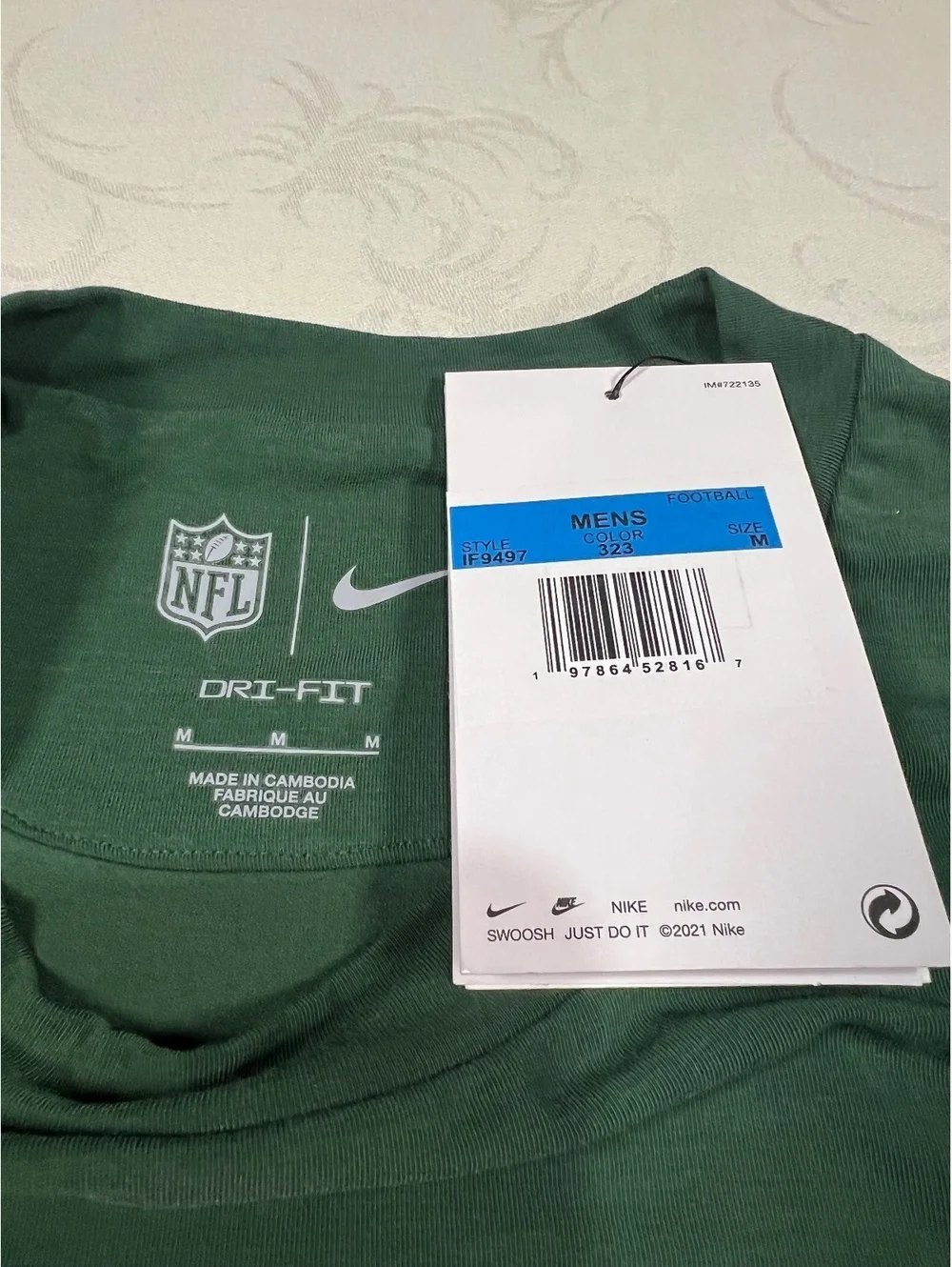 Nike Green Bay Packers Short Sleeve Performance Sideline Drifit Shirt Medium